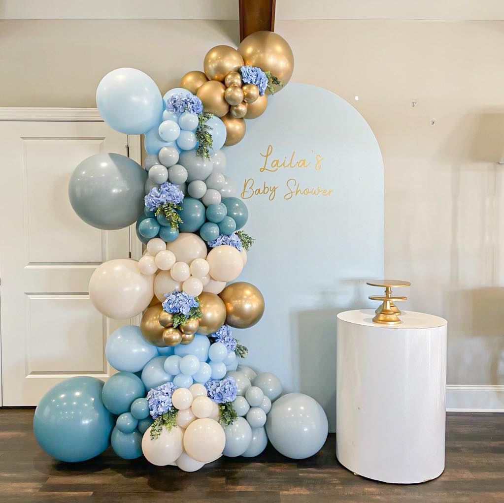 Elegant Baby Shower Balloon Setup